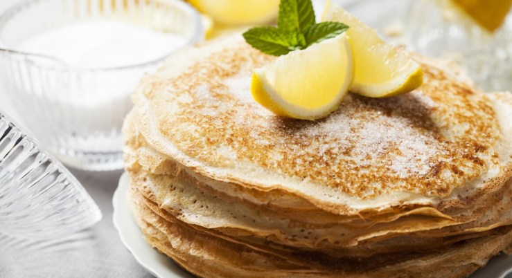 Pancakes Eaten with lemon on shrove Tuesday
