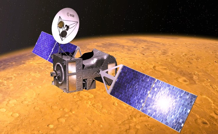 The ExoMars TGO spacecraft in orbit around Mars