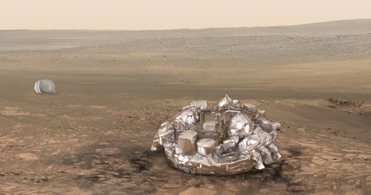 The Schiaparelli spacecraft on Mars