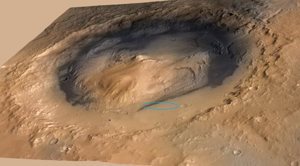 Landing site of NASAs Curiosity in Gale crater