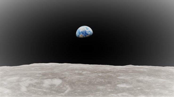The Earth seen from the lunar surafce