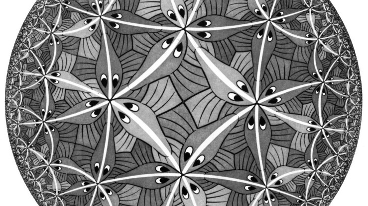 An exaqmple of a conformal mapping in a painting by MC Escher
