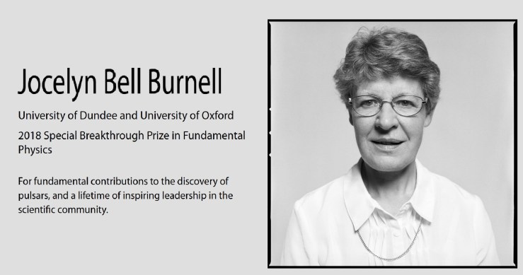 Jocelyn Bell winner of the 2018 Breakthrough Prize
