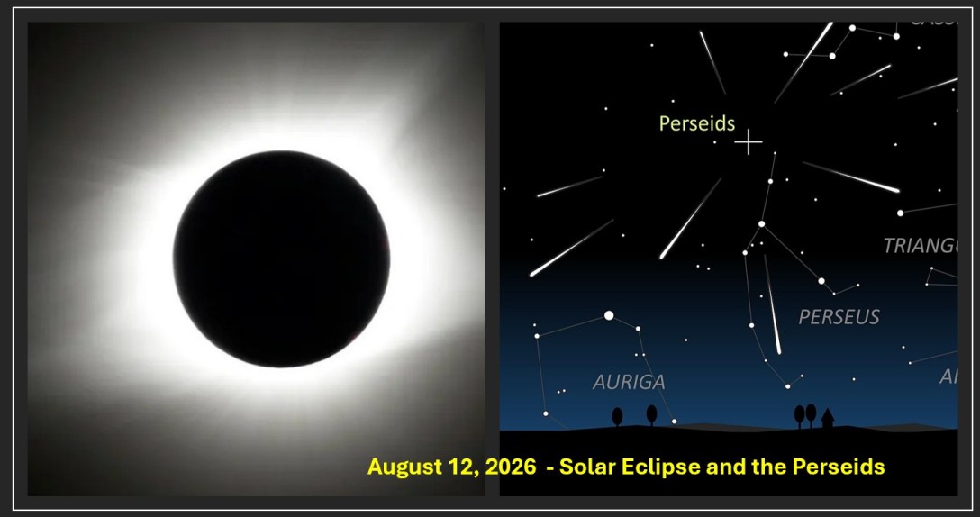 12 August 2026 is the peak of the Perseid meteor shower and also the date of the solar eclipse