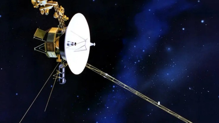 The Voyager Spacecraft with it large radio antenna